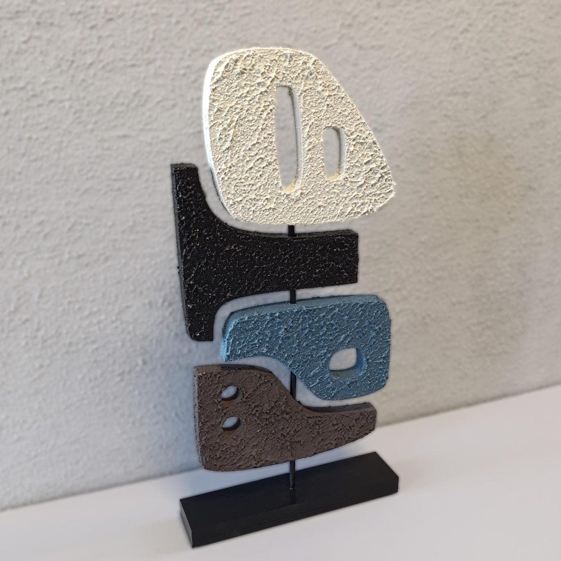 Handmade Wood & Concrete Sculpture: Modern Geometric Tabletop Decor - Etsy
