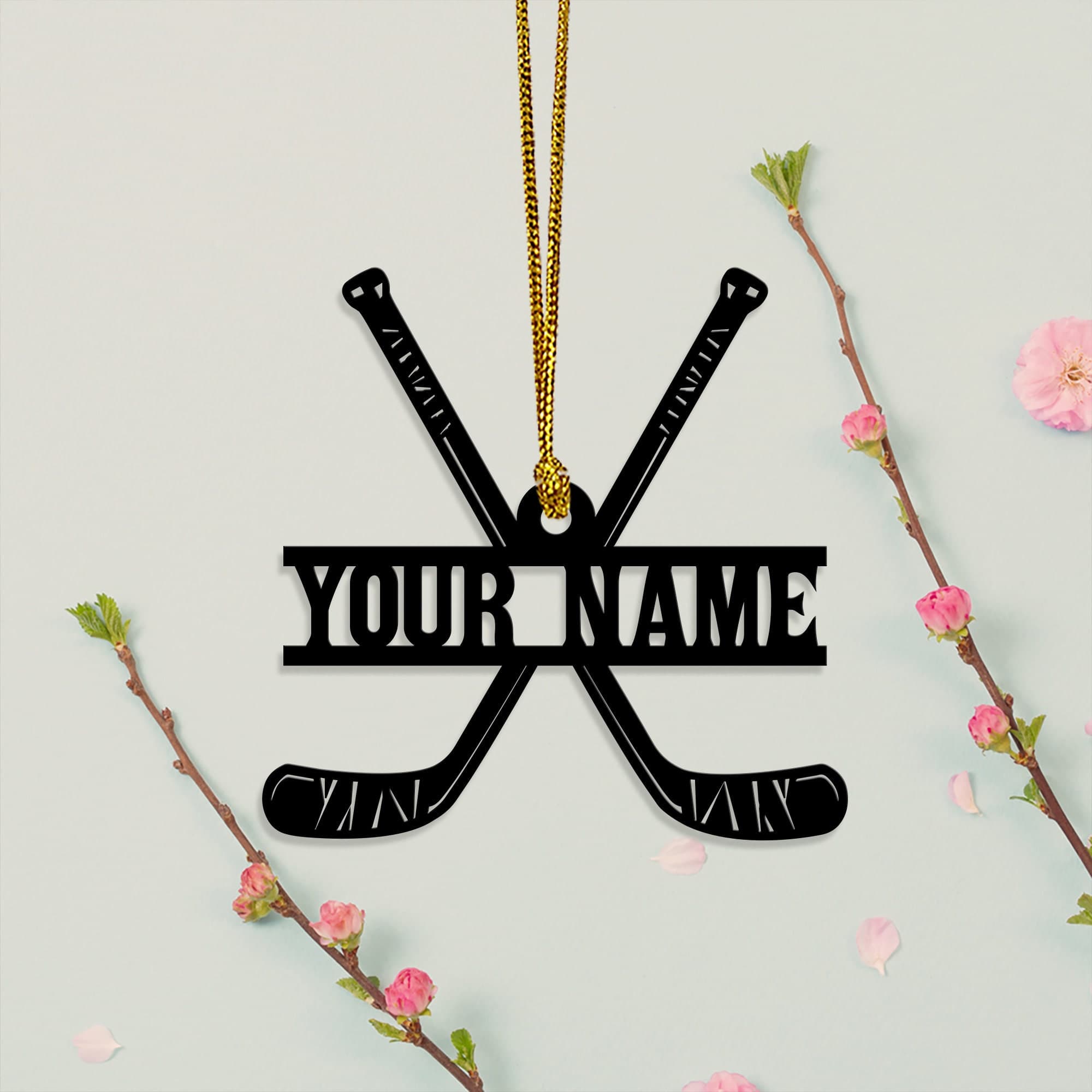 Personalized Hockey Sticks Ornament Christmas Hockey Sticks - Etsy