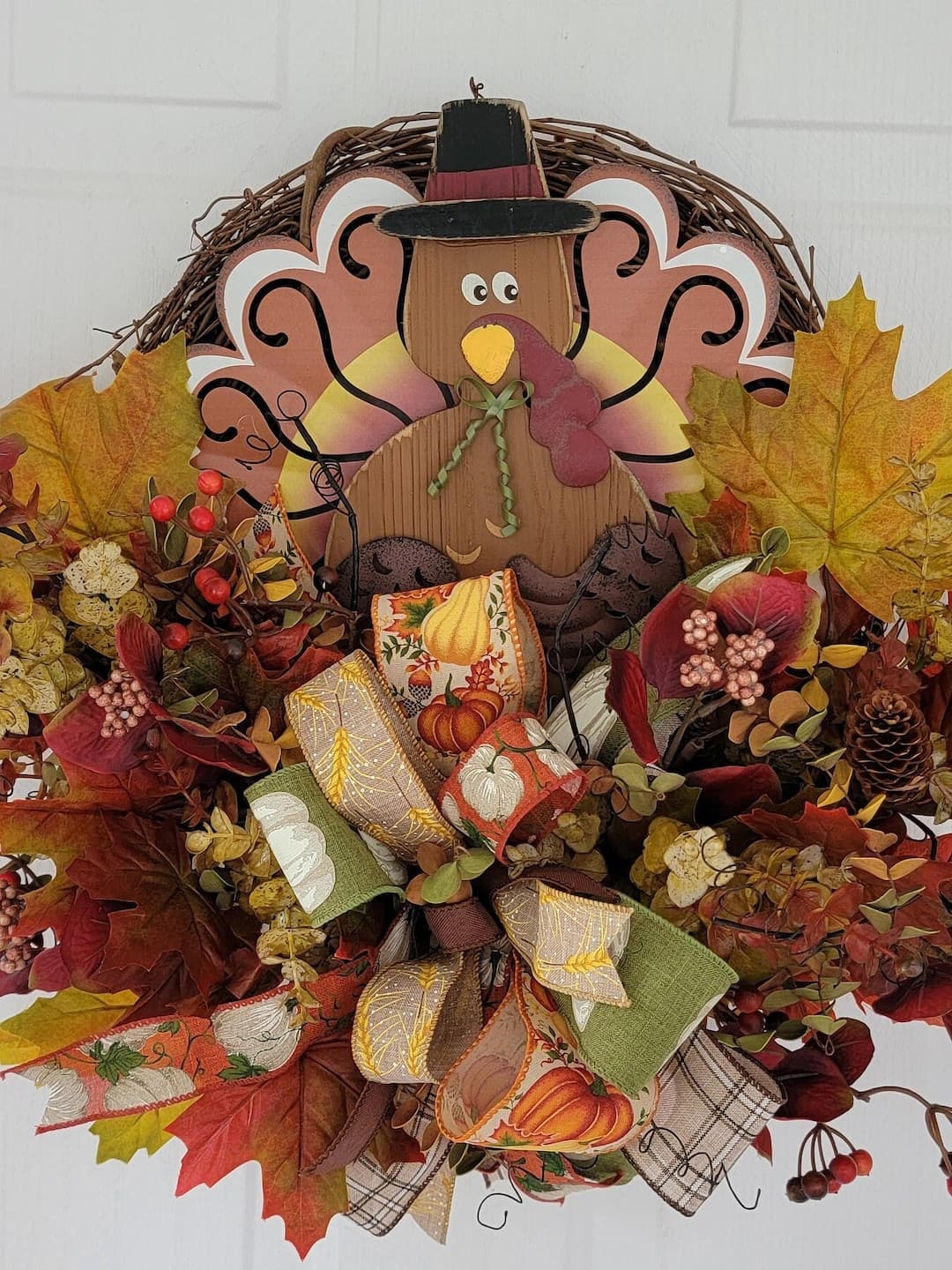 Thanksgiving Grapevine Wreath Turkey Themed Decor Thanksgiving Decor ...