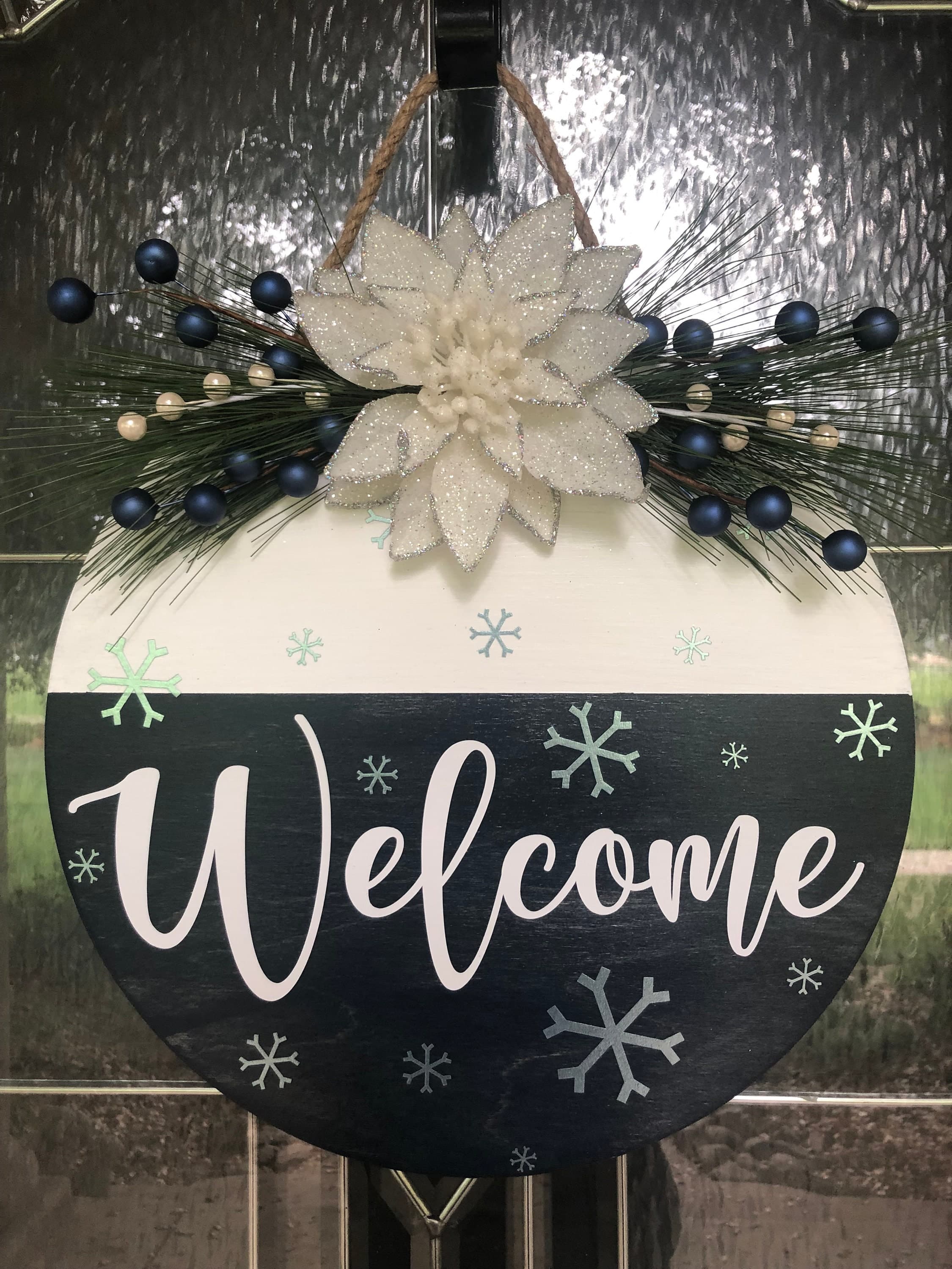 Welcome Winter Door Hanger, Welcome Door Hanger, Winter Door Hanger ...