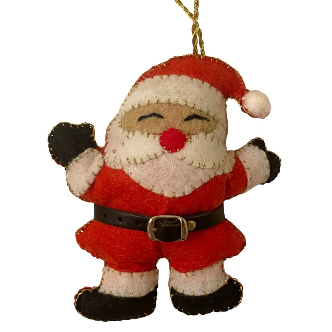 Handmade Felt Santa Christmas Ornament: Festive Tree Decoration - Etsy