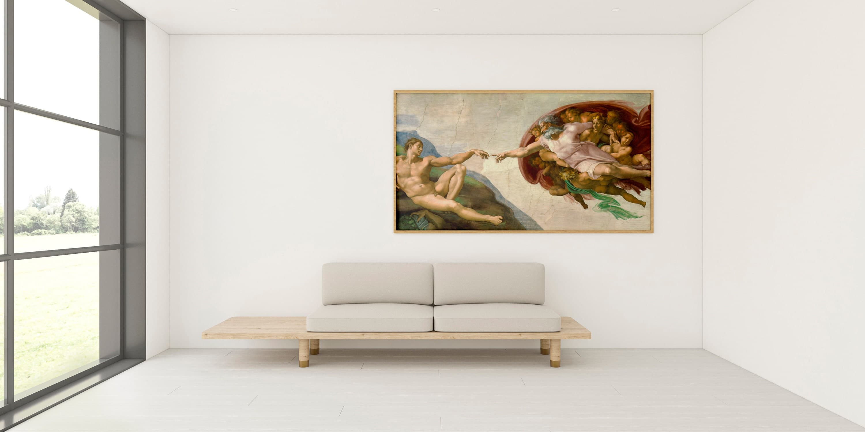 Michelangelo the Creation of Adam. Print on Canvas Canvas - Etsy