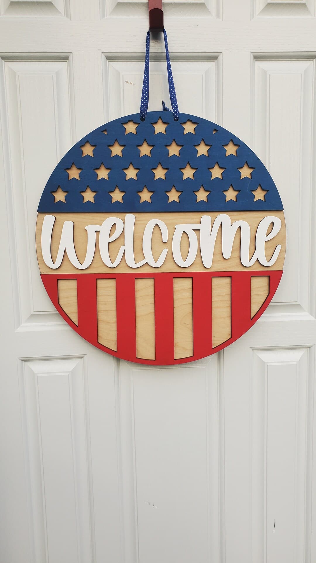 Patriotic Americana Welcome Door Hanger - Etsy