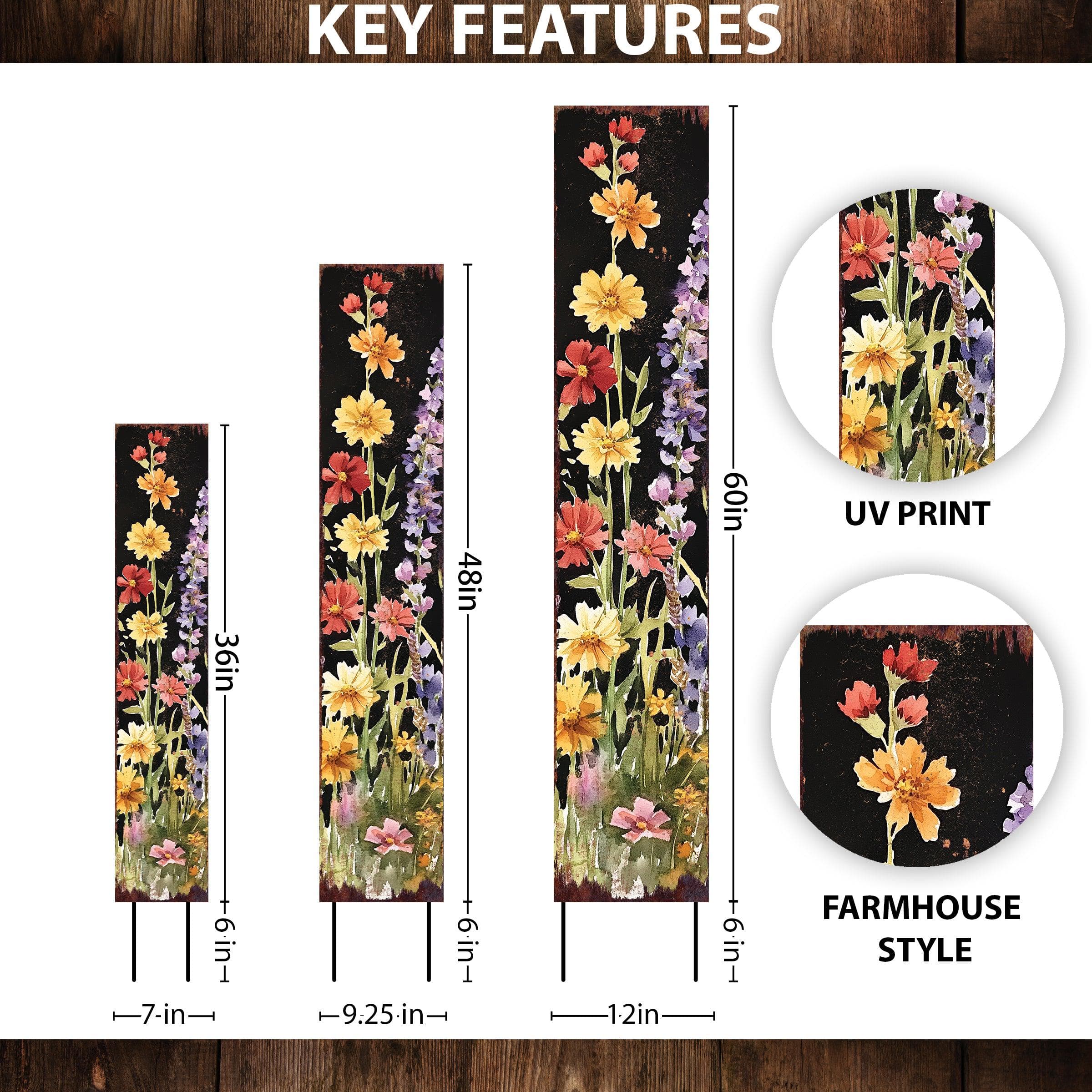 Summer Wildflower Garden Stake – Vibrant Floral Yard Sign for Outdoor ...