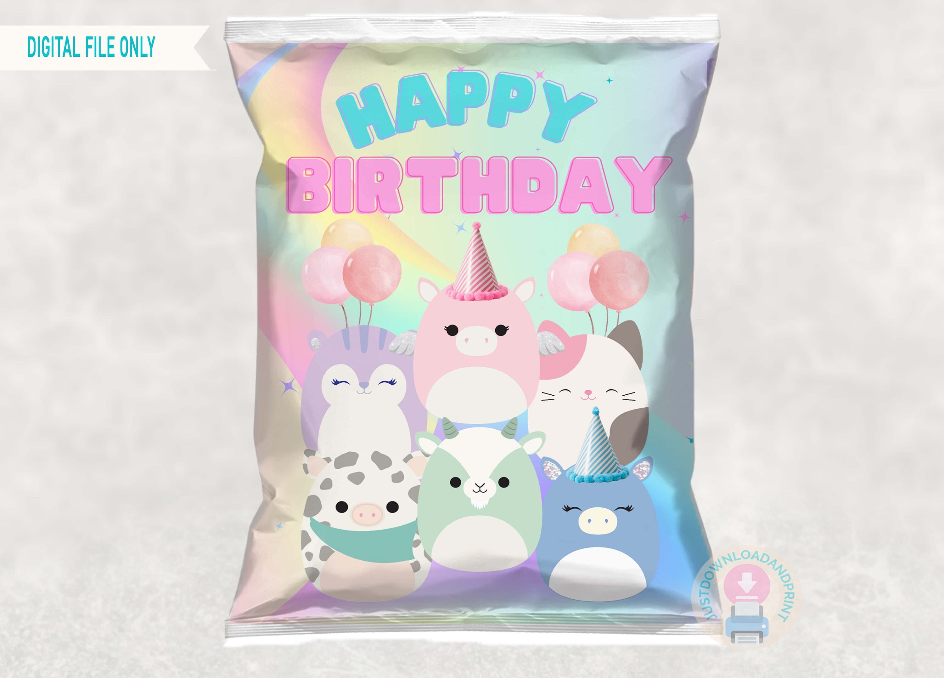 Instant Download Squishmallow Chip Bag, Squishmallow Birthday, Squish ...