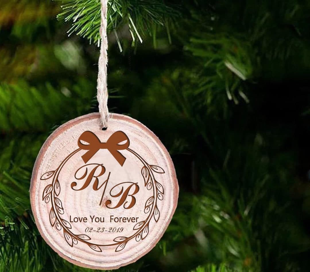 Wood Slices Ornament | Custom Wood Slices Ornament | Engraved Wood ...