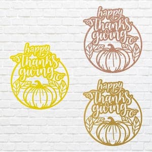 Happy Thanksgiving Pumpkin Wall Art, Happy Thanksgiving Metal Art ...