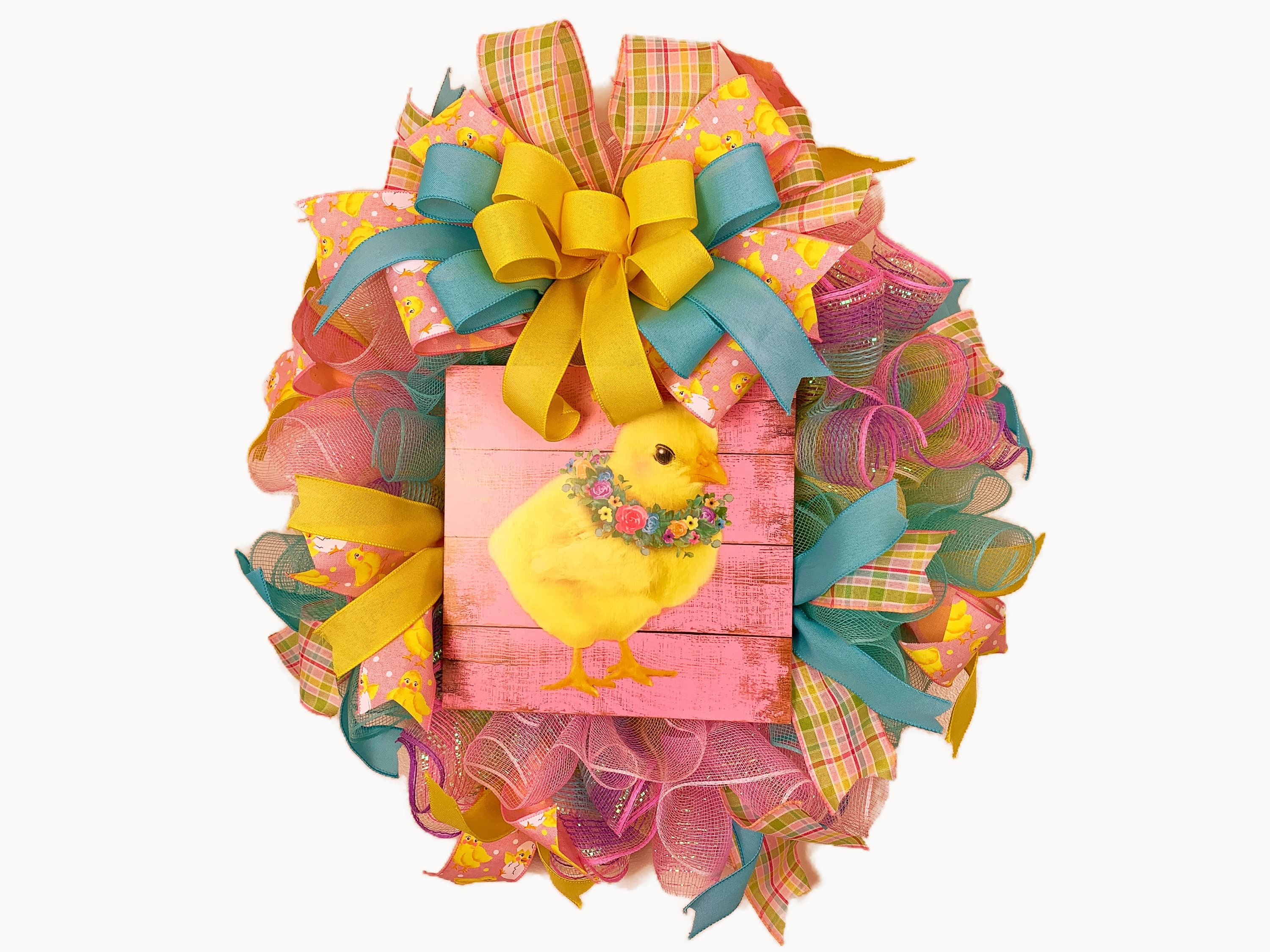 Easter Chick Wreath, Spring Wreath, Yellow Chick Wreath, Wreath for ...