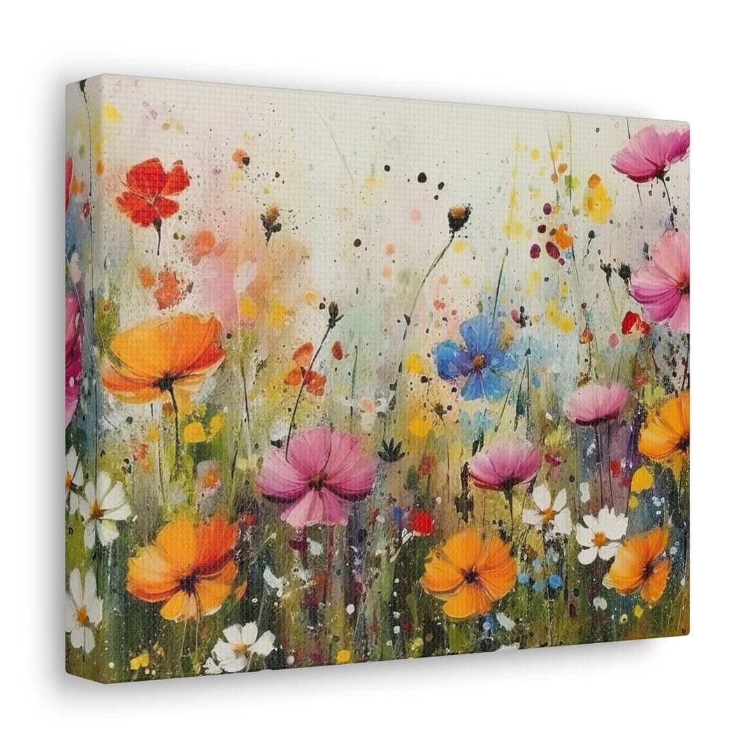 Wildflowers Canvas Wall Art Printed Sides Premium 100% Cotton Canvas ...
