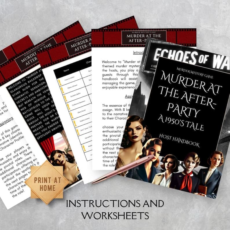Murdery Mystery Game, Printable Murder Mystery Kit for Teens, Digital ...