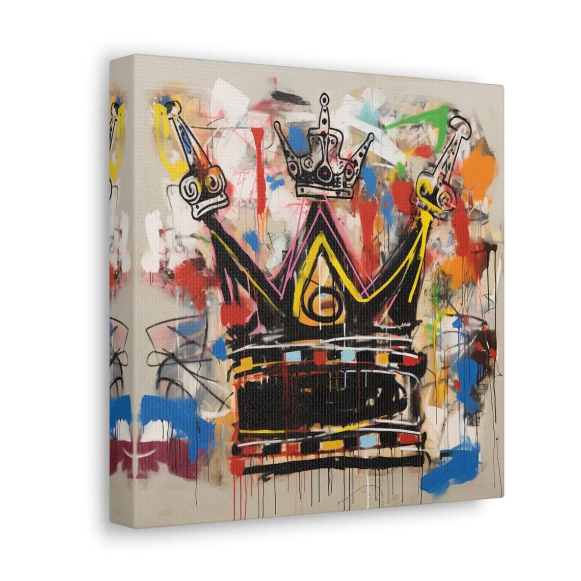 Crown - Jean Michel Basquiat Inspired Art Maximalist Abstract Painting ...