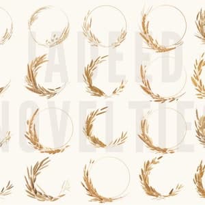 60 Wheat Wreath Clipart MEGA PACK | Golden Wheat | Fall Wreath PNG ...