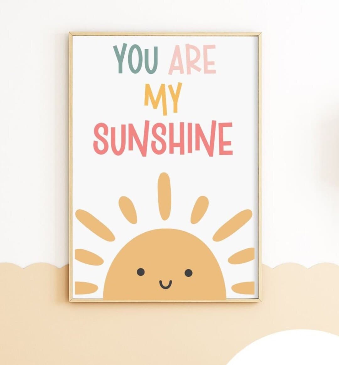 Nursery Wall Art, You Are My Sunshine Wall Art,digital Printable Baby ...