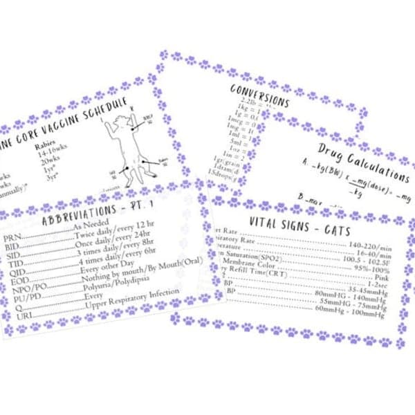 Vet Tech Reference Guide - Etsy