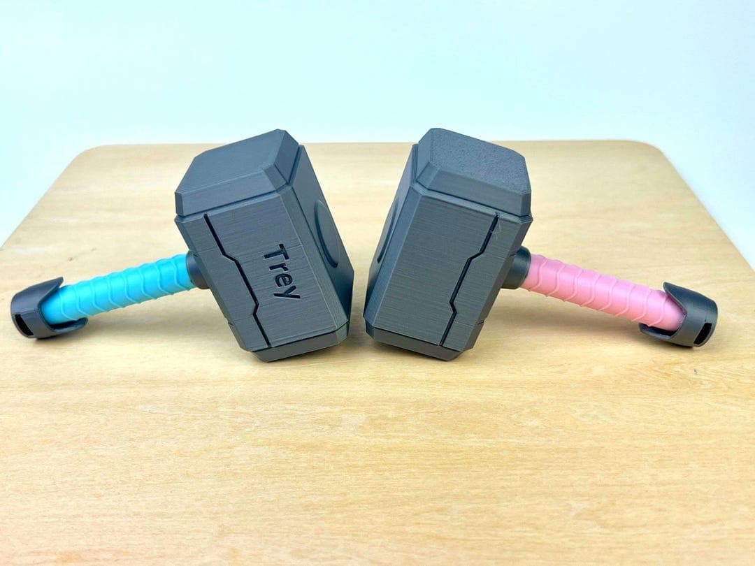 Twins Set Mjolnir Baby Rattles: 3D Printed Custom Keepsake, Bpa-free - Etsy