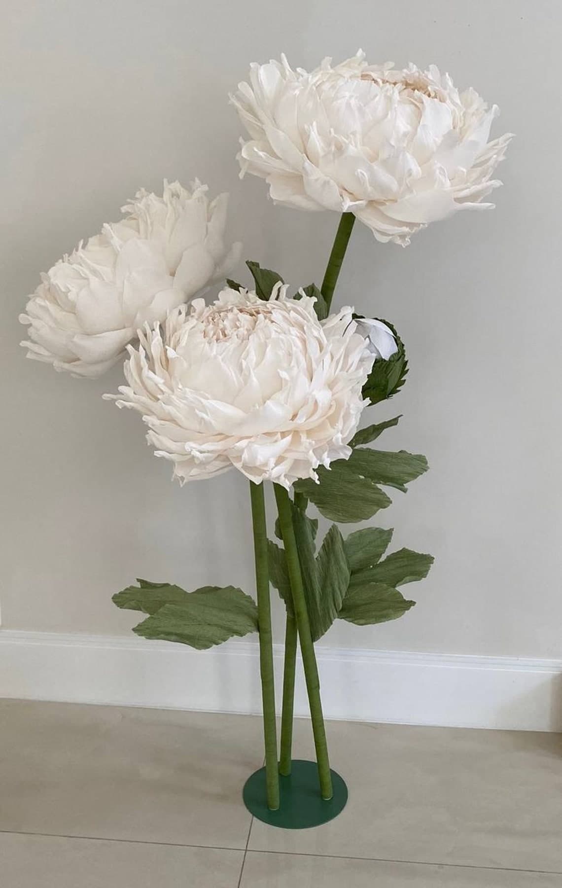 3 Free-standing Oversized Paper Peonies, 3 Big Standing Paper Flowers ...