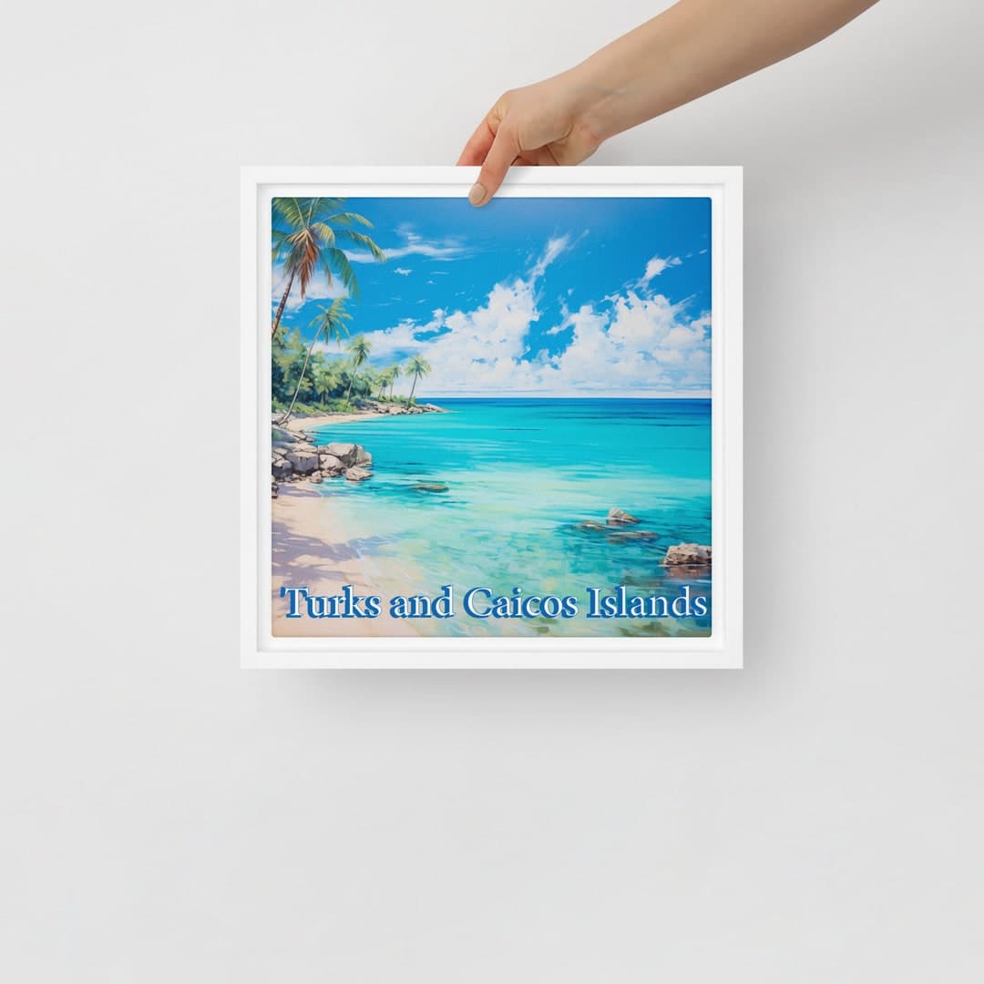 Turks and Caicos Islands Souvenir Framed Canvas - Etsy