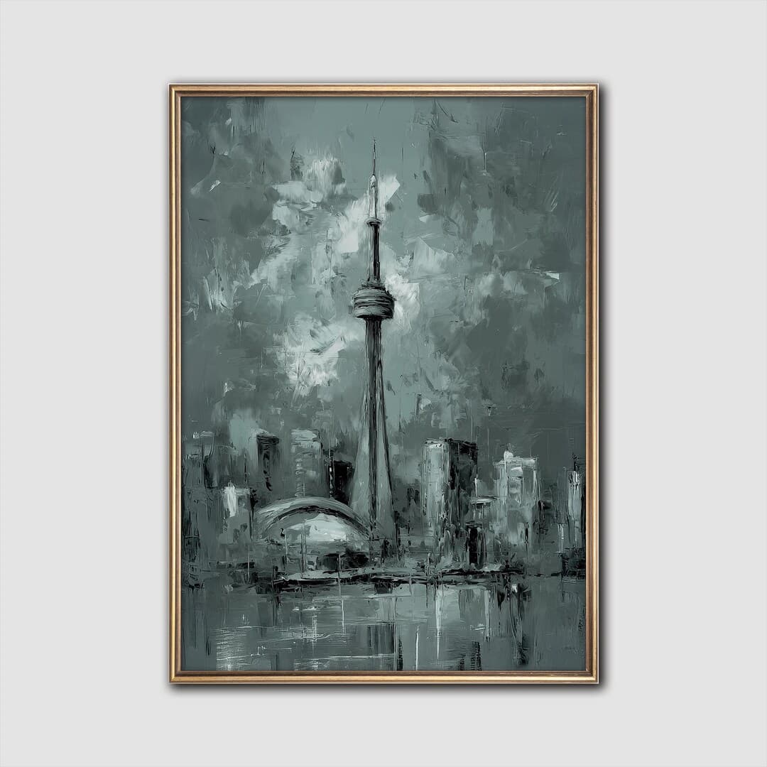Moody Toronto Skyline Print: CN Tower Cityscape Wall Art Download - Etsy