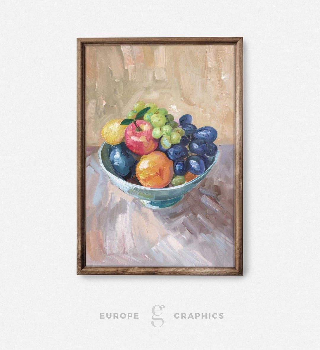 Fruit Harmony - Fruit Bowl Still Life Vintage Oil Painting Artwork ...