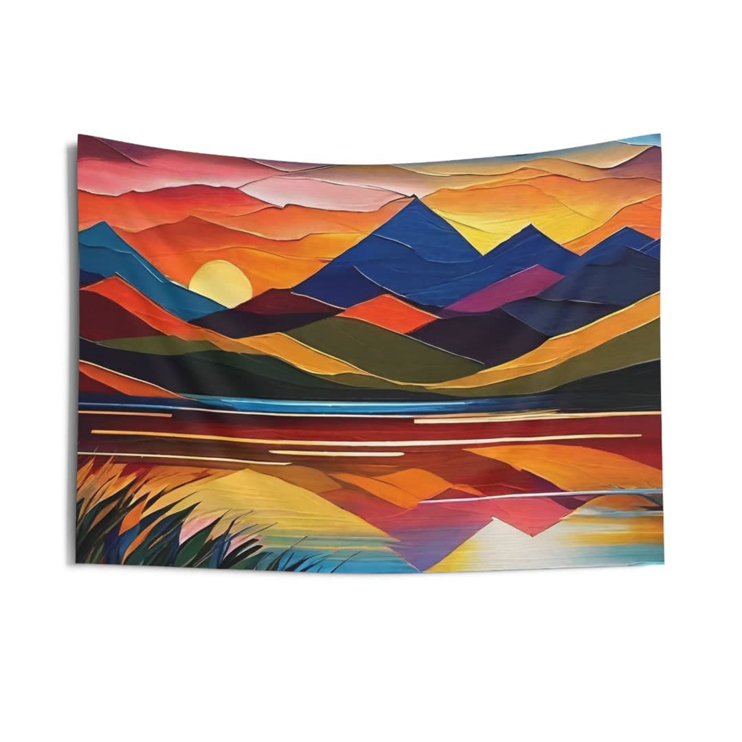 Mountain Sunset Scene Indoor Wall Tapestries - Etsy