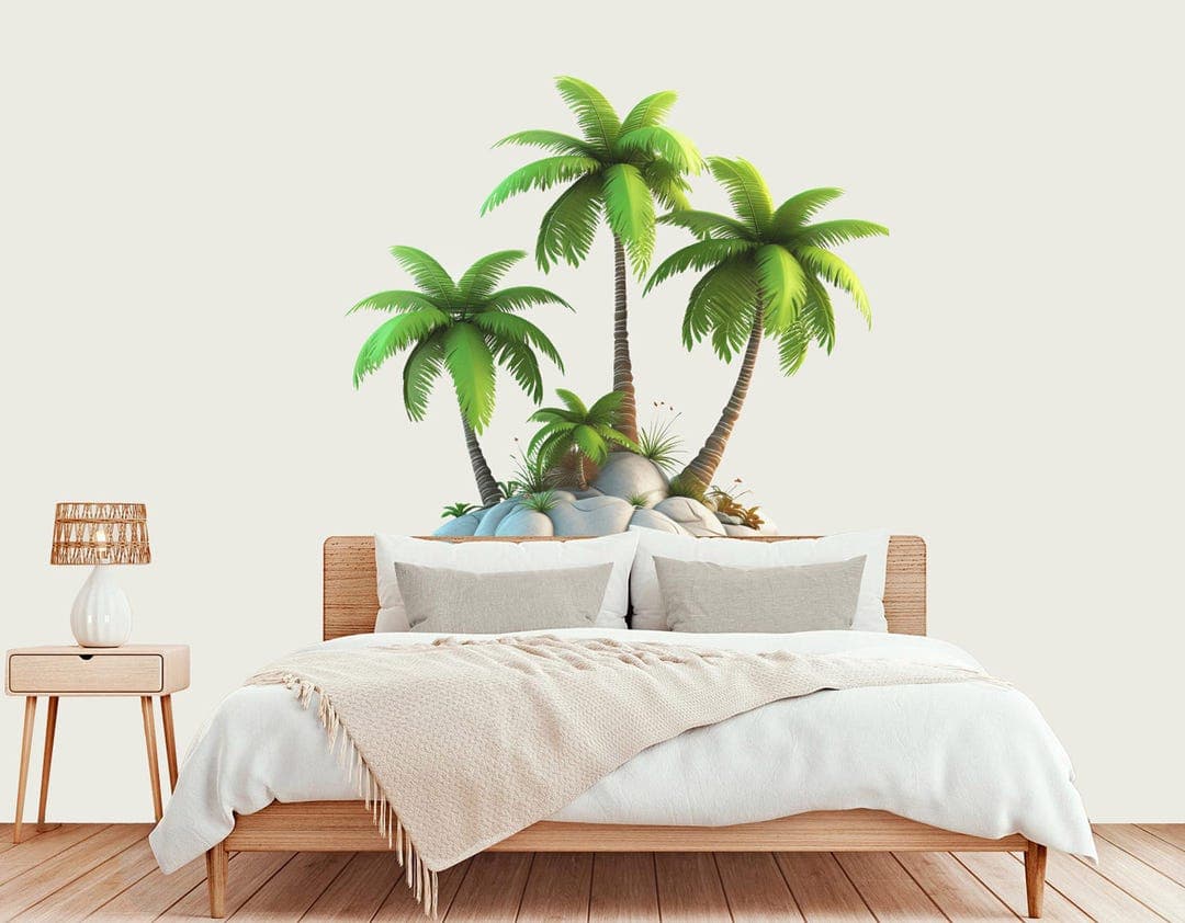 Palm Tree Wall Decal Tropical Wall Stickers Removable Vinyl Sticker for ...
