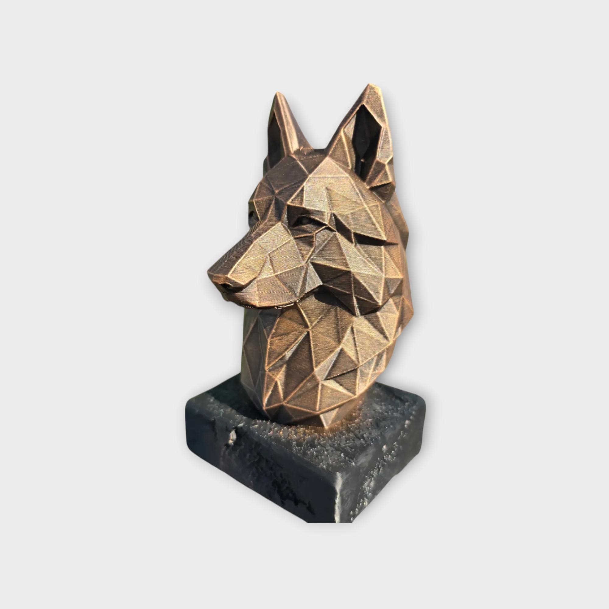 Bust of a German Shepherd Low Poly Bust Dog Statue - Home Decor Dog ...