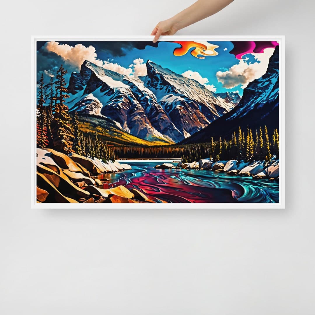 Banff National Park Landscape Canvas Print Framed Mountain Wall Art ...
