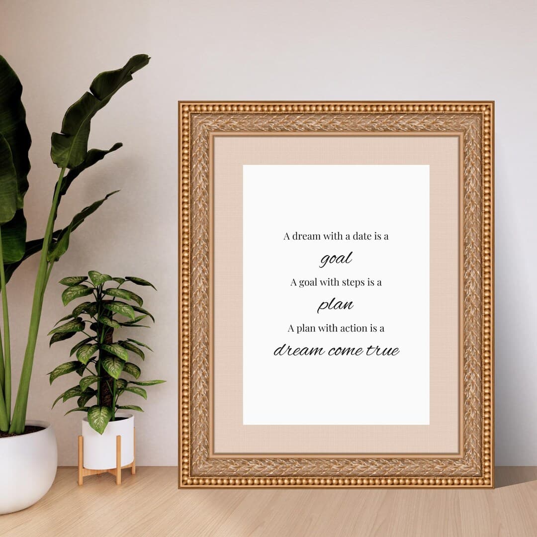 Goal-setting Motivational Wall Art Print | Dream, Plan, Achieve Digital ...