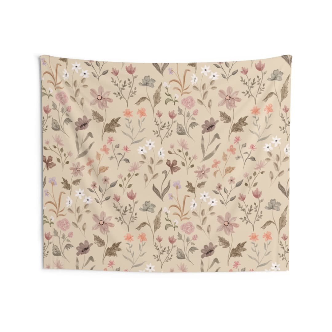 Wildflower Tapestry, Hanging Wall Tapestry, Wildflowers Tapestry ...