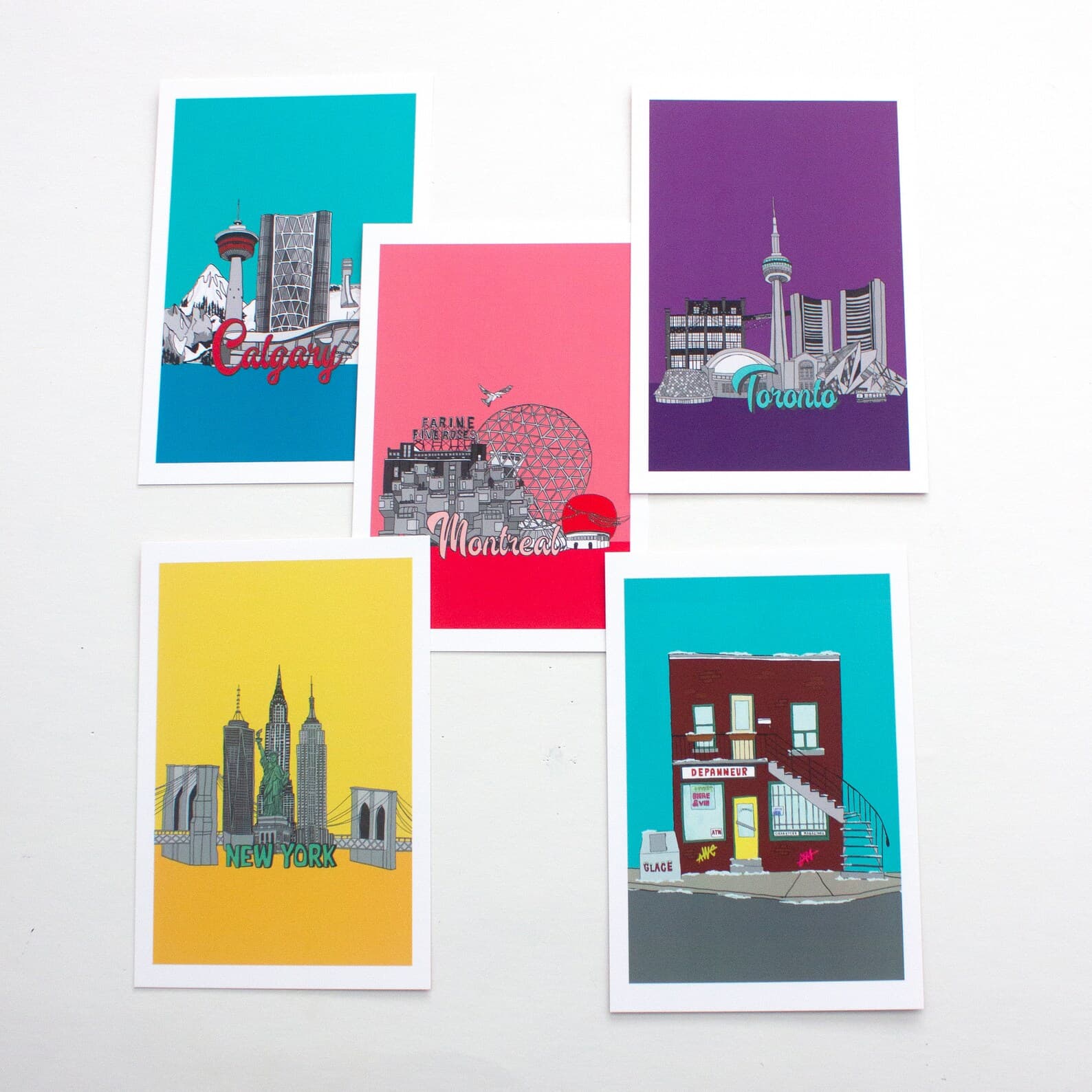 Montreal Art Print. Montreal City Scape Illustrated Size A5 4X9 Inches ...