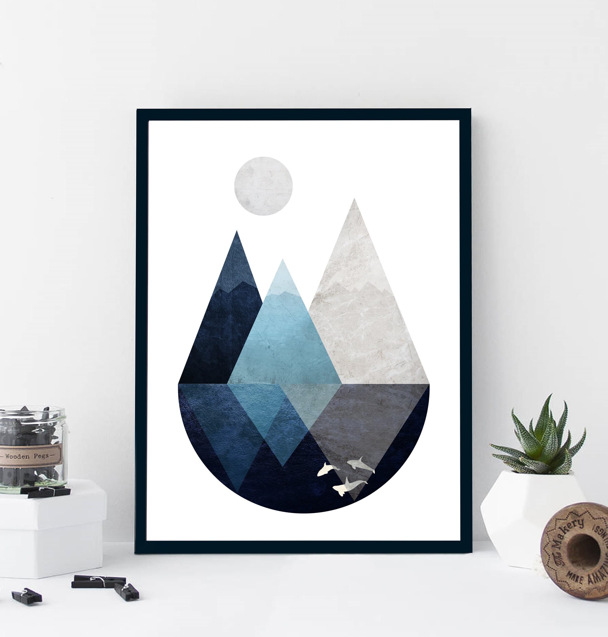 Geometric Mountain Art