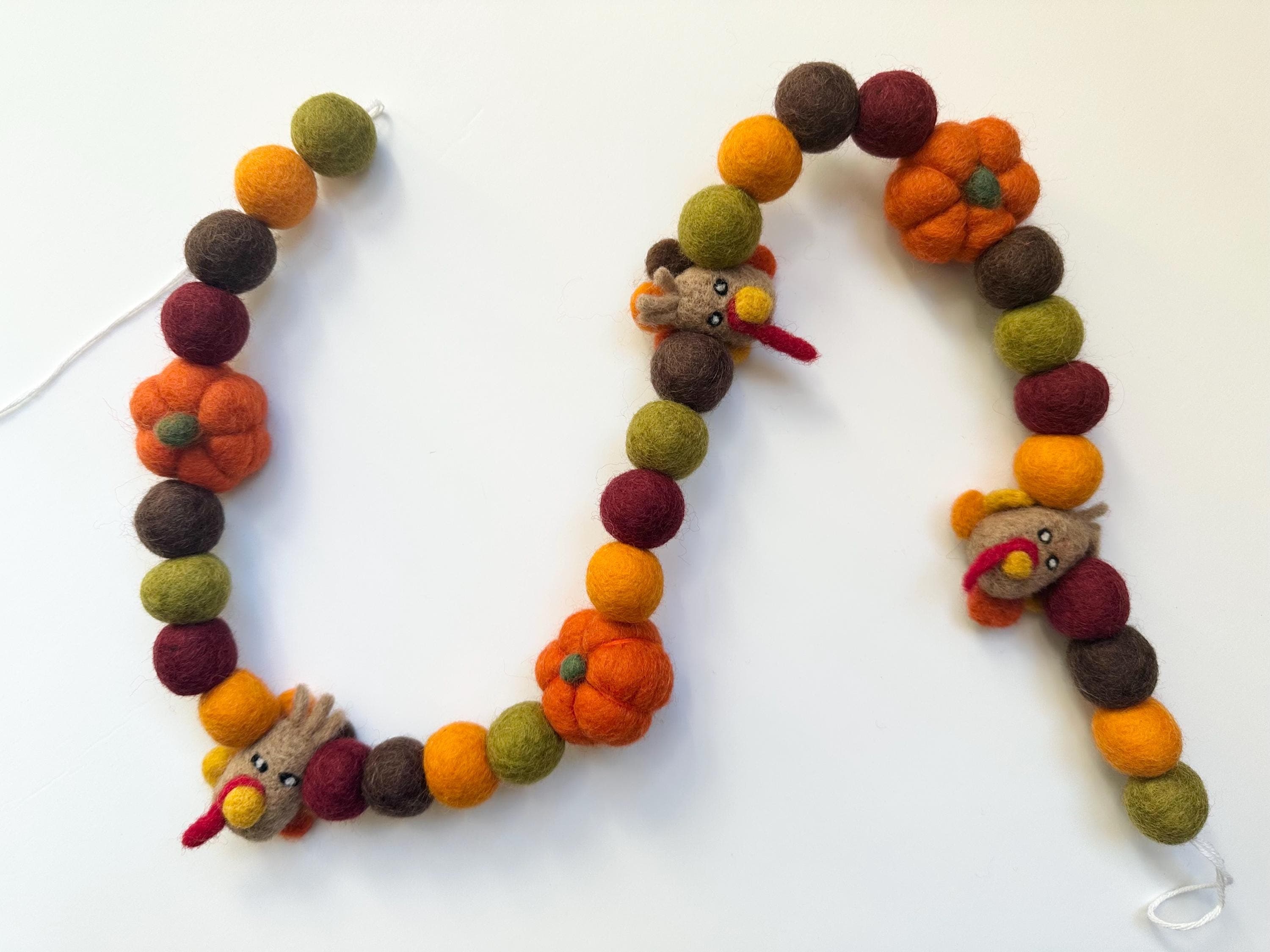 Customizable Thanksgiving Garland - Felt Turkey Day Decor - Autumn ...