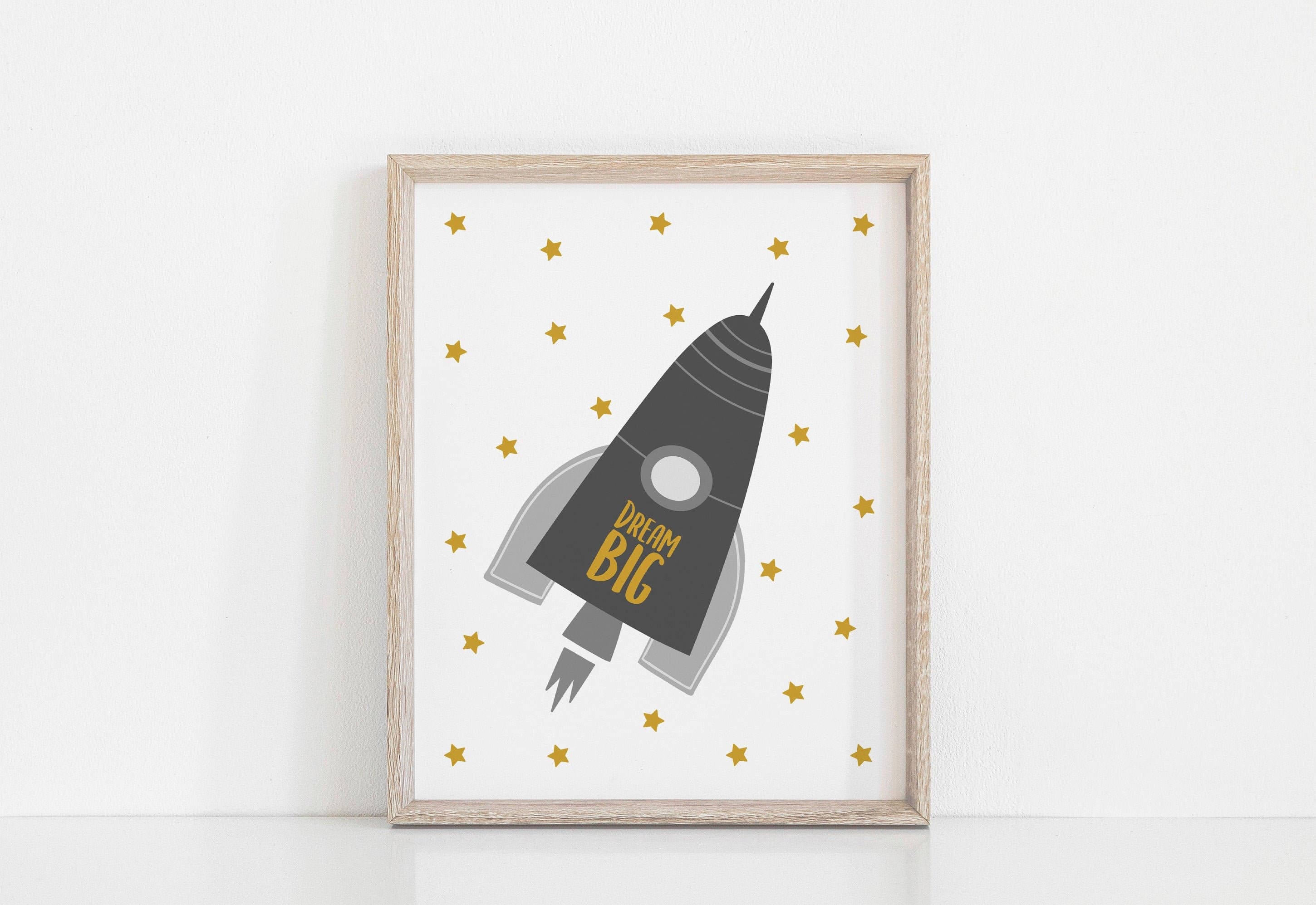 Dream Big Printable Rocket Ship Wall Art Rocket Ship Print | Etsy