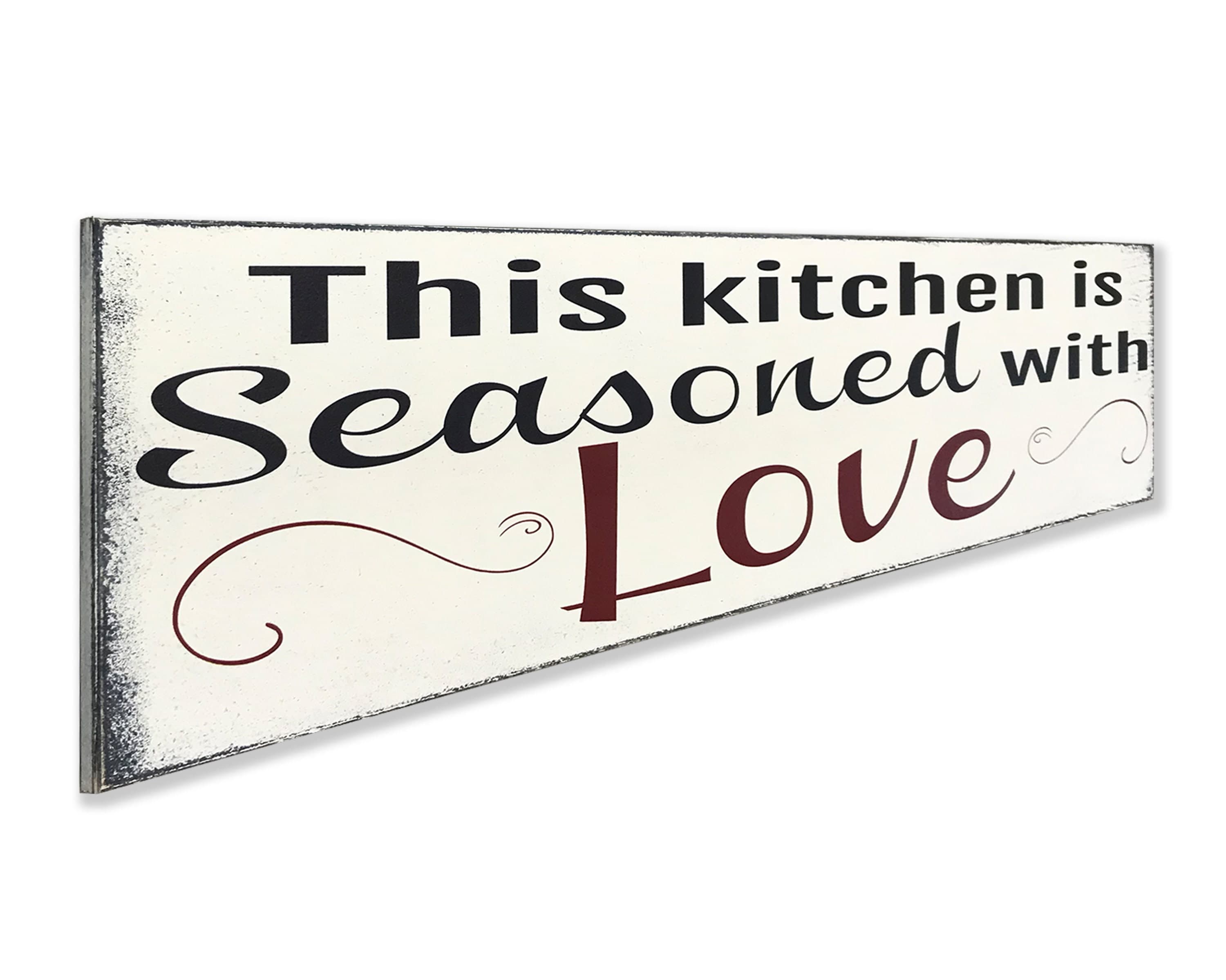 This Kitchen is Seasoned With Love Wood Sign Kitchen Sign | Etsy