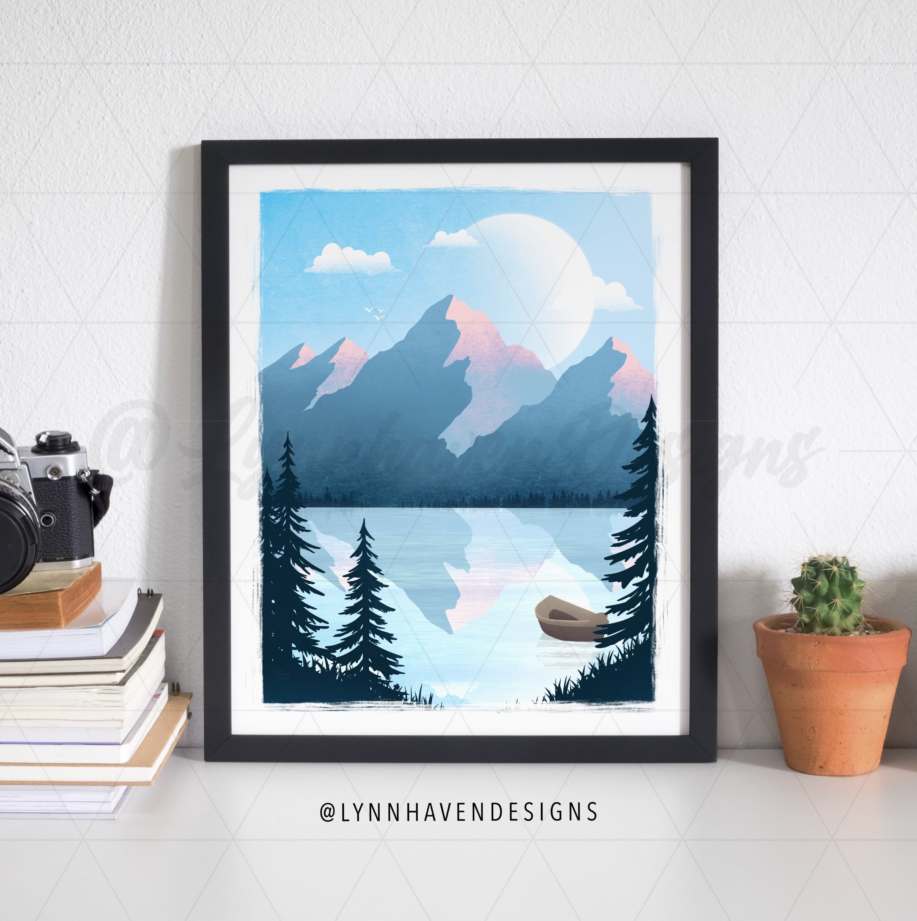 Travel Poster Printable Mountain Lake Lake Life Nature | Etsy