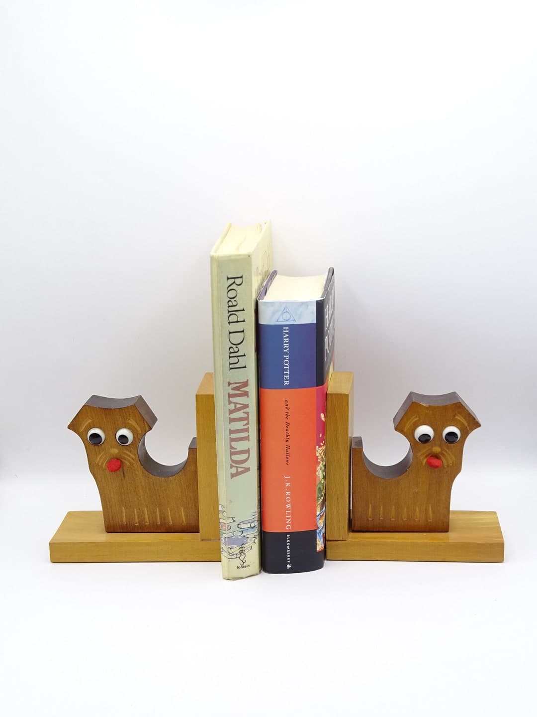 Fun Wooden Bookends, Dog Bookends, Animal Bookends, Book Supports ...
