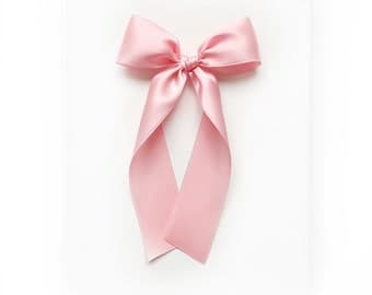 Luxe Satin Bow // Light Pink - Etsy