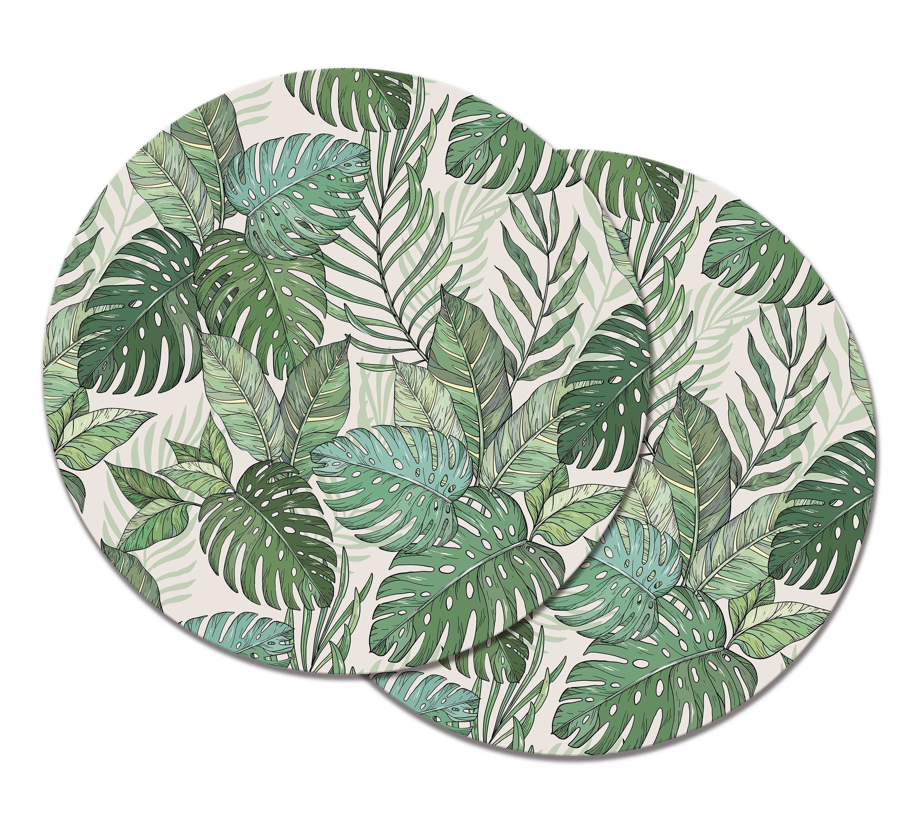 4pcs Tropical Leaf Placemats Artificial Eva Monstera Leaves Palm Leaf ...