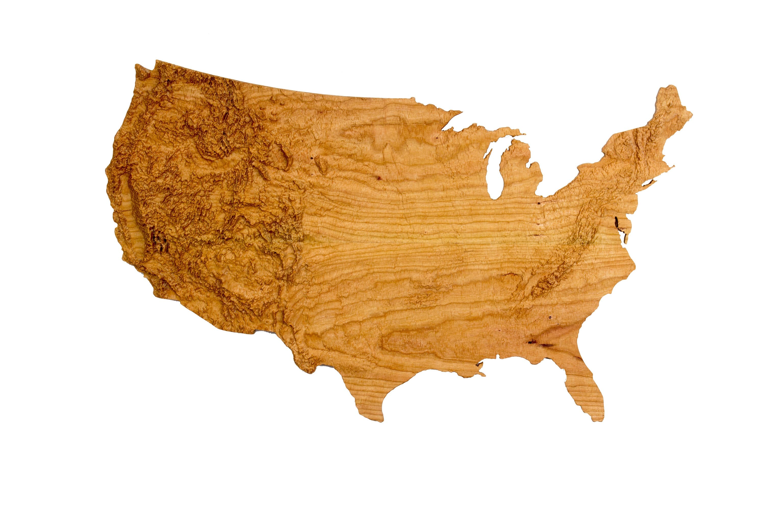 Wooden topographic map of the continental United States 3d | Etsy