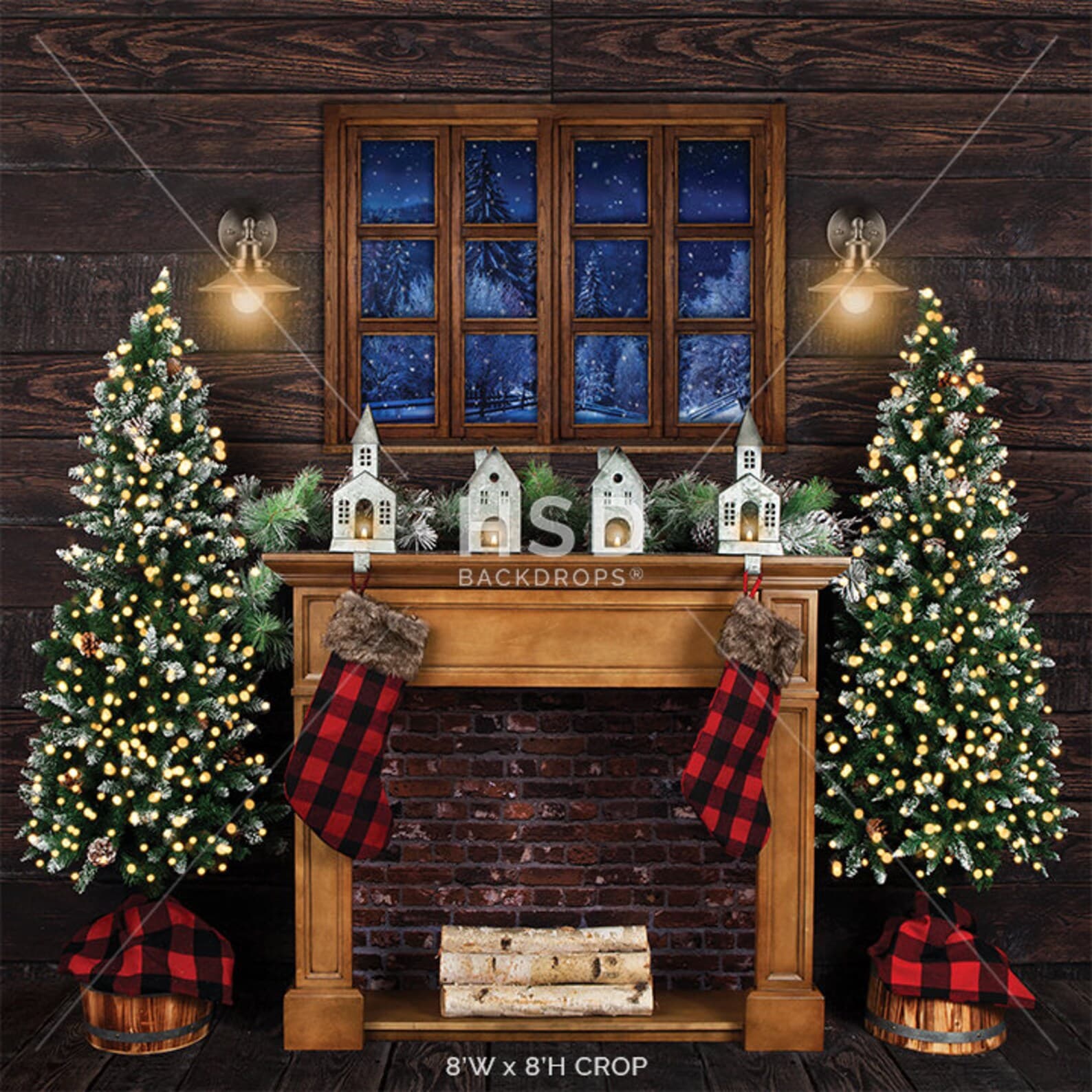 Christmas Photo Backdrop Christmas Fireplace Backdrop - Etsy