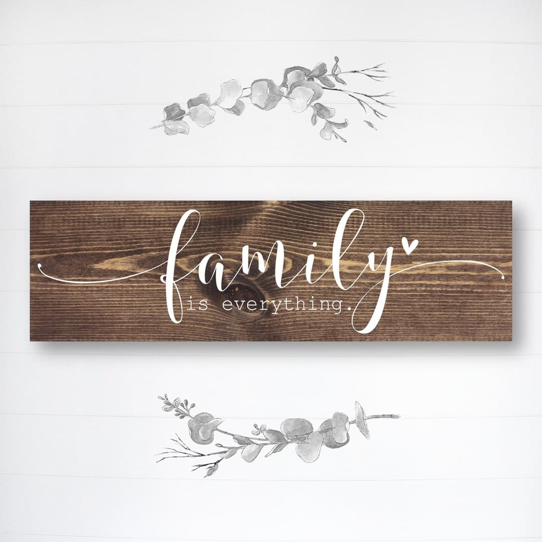 Family is Everything | Family Wood Sign | Farmhouse Quote Wall Decor ...