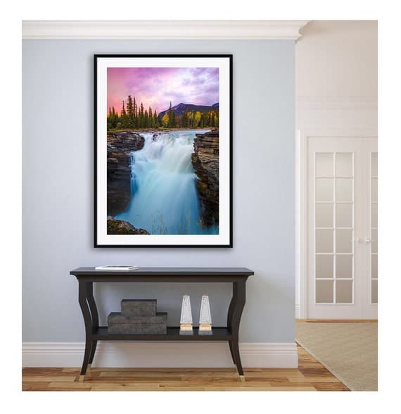 Waterfall Photograph, Alberta Print, Large Jasper Photo on Canvas ...
