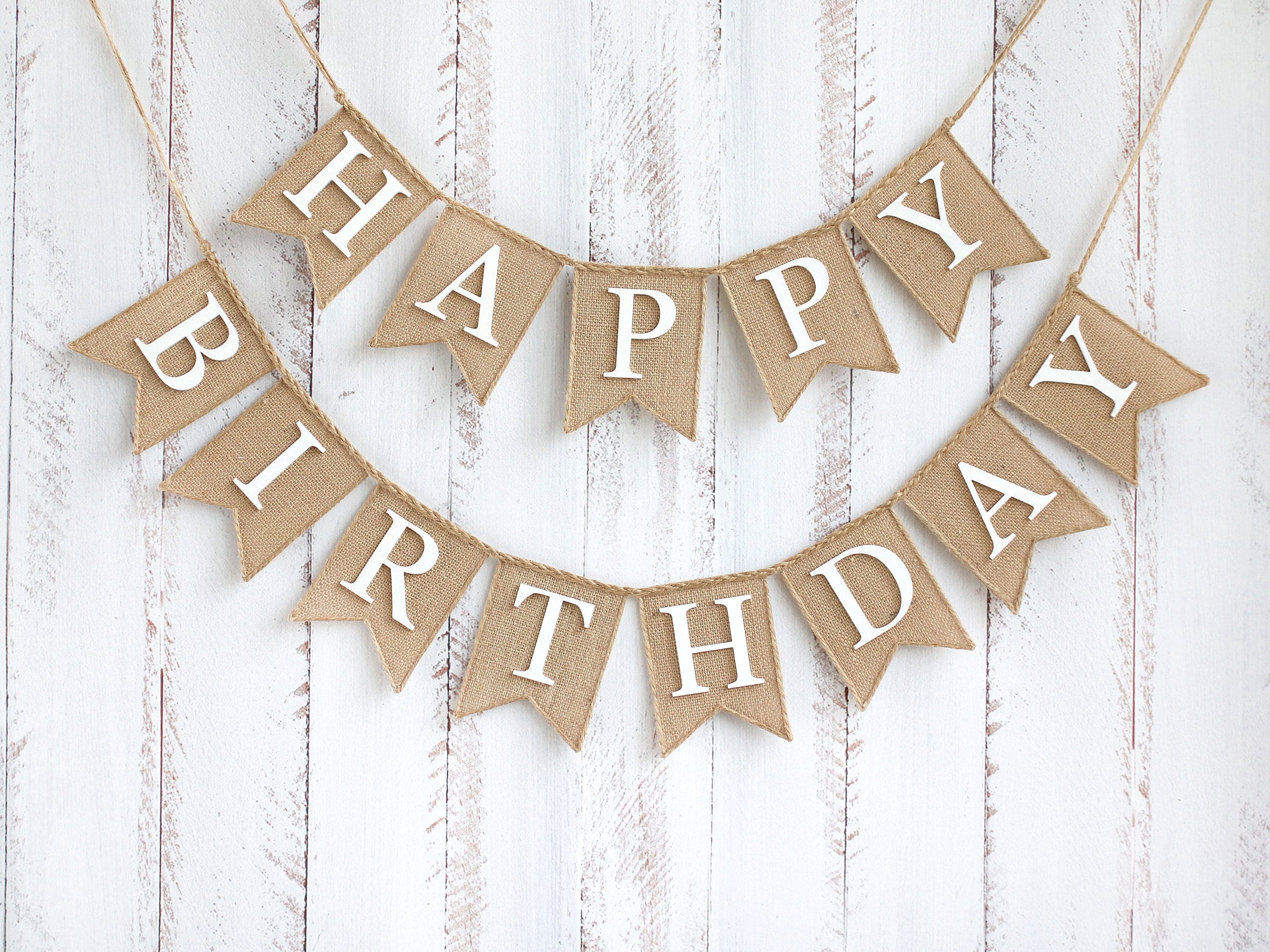 Personalized Birthday Banner Burlap Birthday Banner Happy - Etsy Australia
