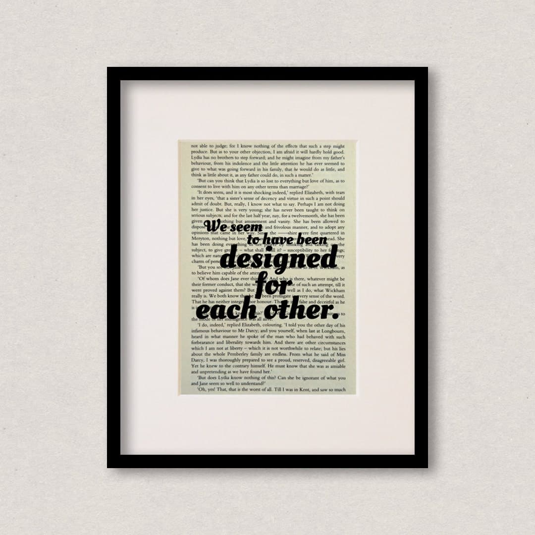 Pride and Prejudice Quote Print Christmas Gift Engagement - Etsy