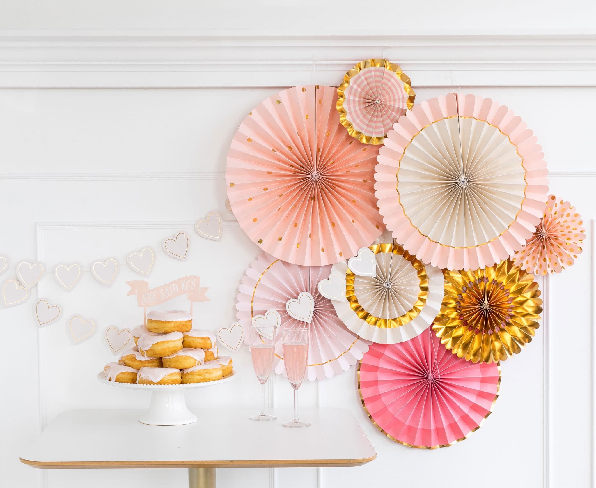 Paper Fans Paper Rosettes Paper Fan Decorations Pink and | Etsy