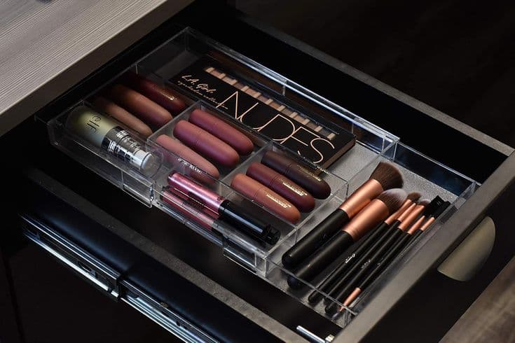 Expandable Drawer Organizer – Customizable Makeup Vanity Organizing ...