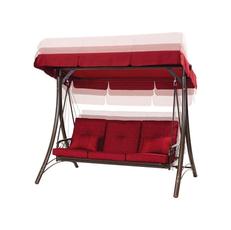 Mainstays Callimont Park 3-Seat Canopy Porch Swing Bed, Red - Walmart ...