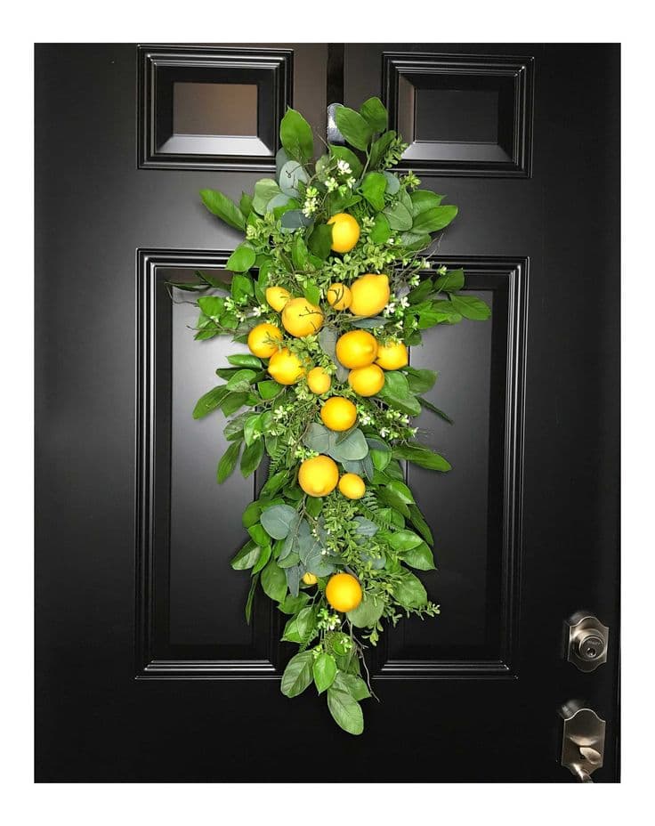 Spring to Summer Lemon Swag Wreath for Front Door-teardrop Swag ...