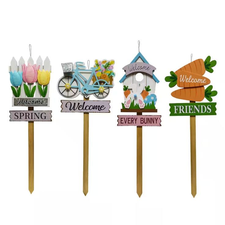 Assorted 36.5" Wooden Yard Stake by Ashland® | Outdoor Easter ...