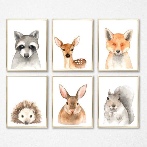 Forest Friends Prints, Woodland Animals Print, Woodland Wall Art ...